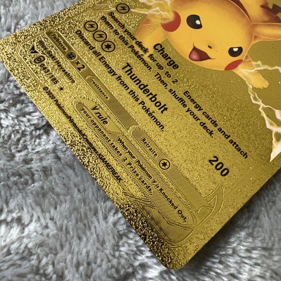 Pokemon Gold Fan Art Pikachu V 190HP 043/185 - Picture 5 of 10